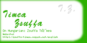 timea zsuffa business card